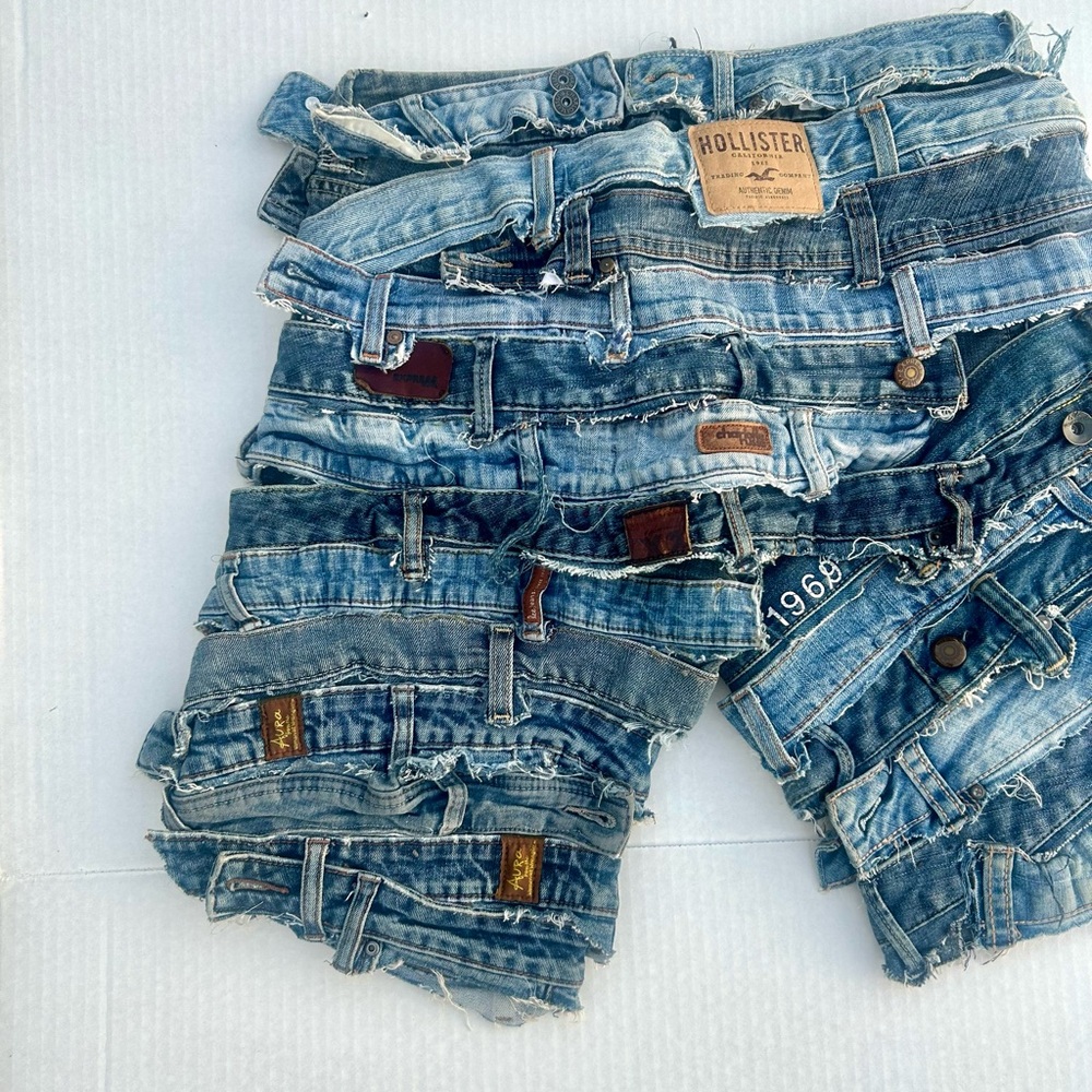 Wavy Strap Denim Shorts - (custom made available in any size) - Picture 5 of 6